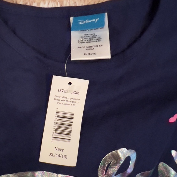 NWT | Disney Girls Dress Set | Mickey Mouse and Friends Gray/Navy | XL (14-16) - Picture 5 of 6